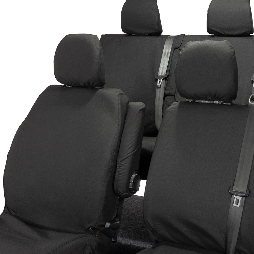 Renault Trafic Crew Cab (2014 Onwards) Tailored Front & Rear Seat Covers - Black