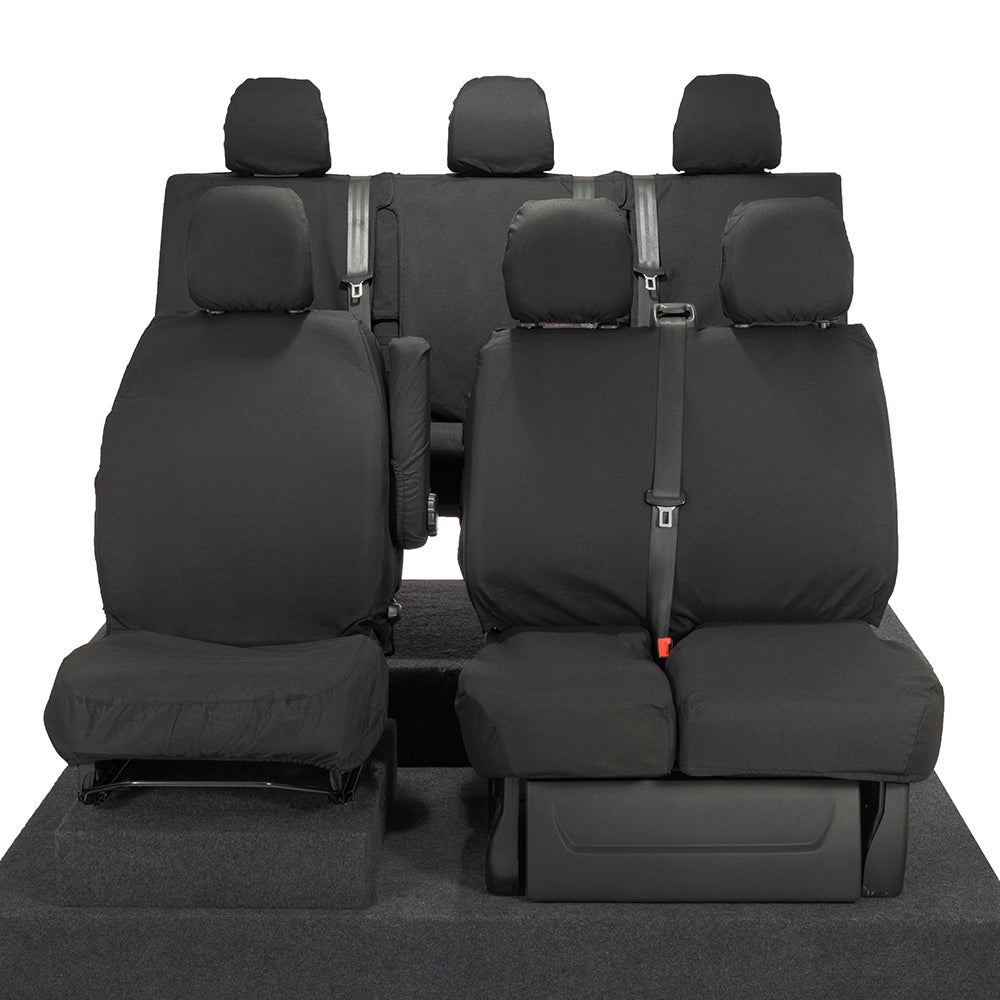 Renault Trafic Crew Cab (2014 Onwards) Tailored Front & Rear Seat Covers - Black