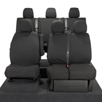 Renault Trafic Crew Cab (2014 Onwards) Tailored Front & Rear Seat Covers - Black