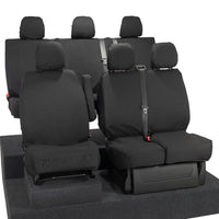 Renault Trafic Crew Cab (2014 Onwards) Tailored Front & Rear Seat Covers - Black
