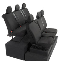 Renault Trafic Crew Cab (2014 Onwards) Tailored Front & Rear Seat Covers - Black