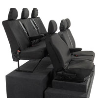 Renault Trafic Crew Cab (2014 Onwards) Tailored Front & Rear Seat Covers - Black