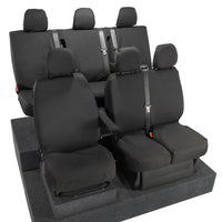 Renault Trafic Crew Cab (2014 Onwards) Tailored Front & Rear Seat Covers - Black