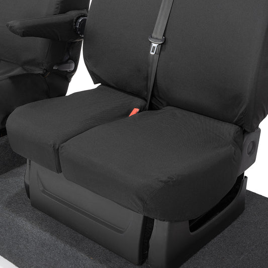 Fiat Talento Crew Cab SX (2016 Onwards) Tailored Front Seat Covers - No Folding Middle Seat - Black