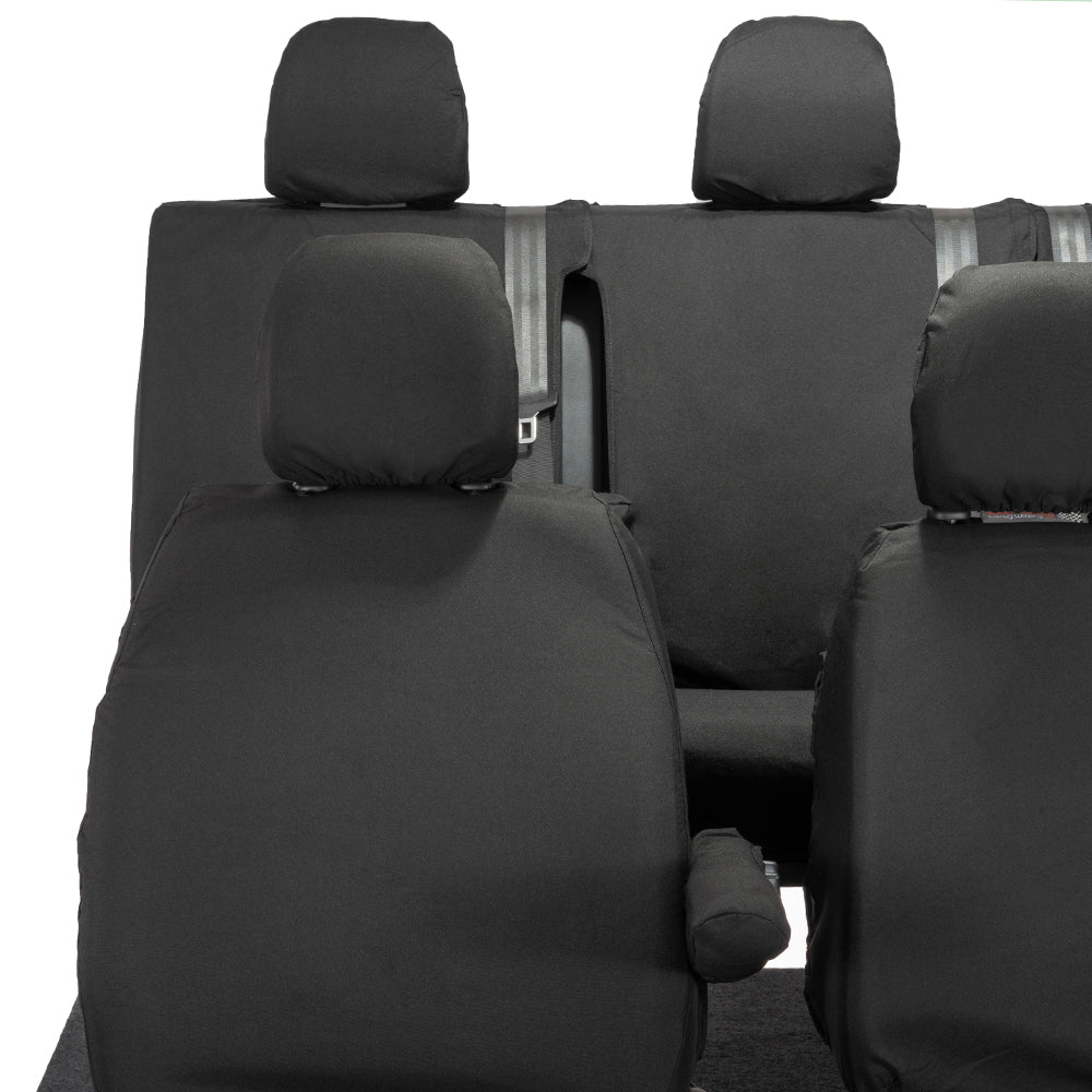 Renault Trafic Crew Cab (2014 Onwards) Tailored Front & Rear Seat Covers - Black