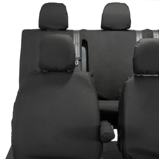 Fiat Talento Crew Cab SX (2016 Onwards) Tailored Front & Rear Seat Covers - Black