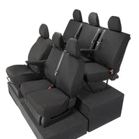 Renault Trafic Crew Cab (2014 Onwards) Tailored Front & Rear Seat Covers - Black