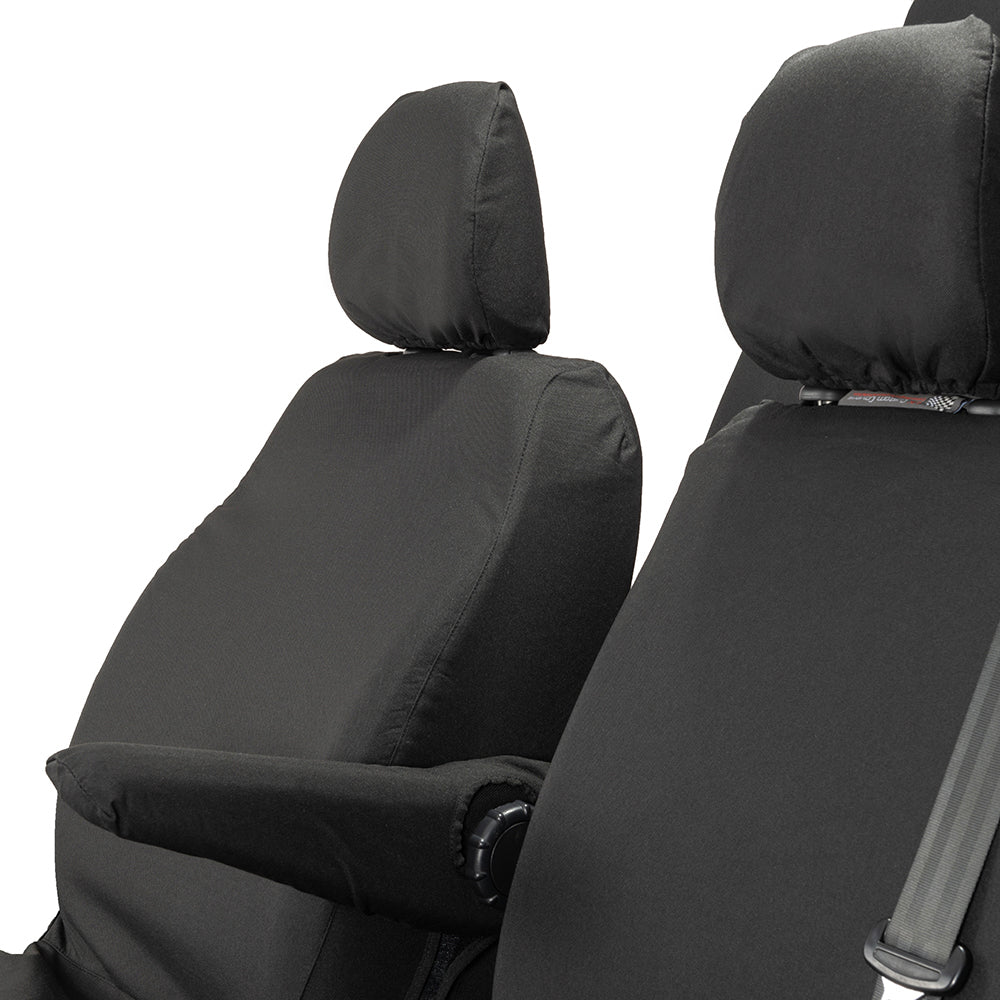 Renault Trafic Crew Cab (2014 Onwards) Tailored Front & Rear Seat Covers - Black