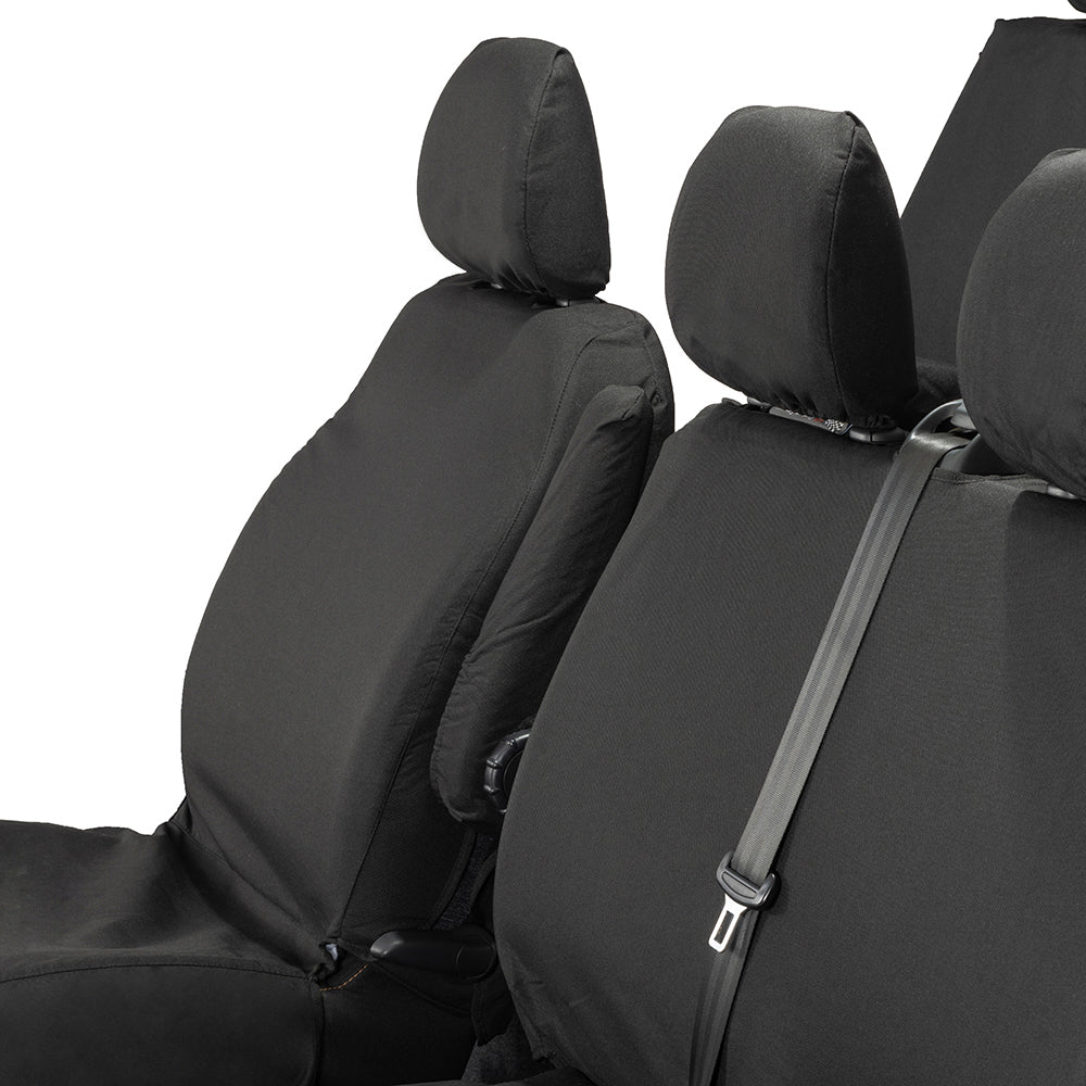 Renault Trafic Crew Cab (2014 Onwards) Tailored Front & Rear Seat Covers - Black