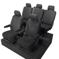 VW T6 Transporter Tailored Front & Rear Seat Covers (5 Seater, Armrests) 2015+