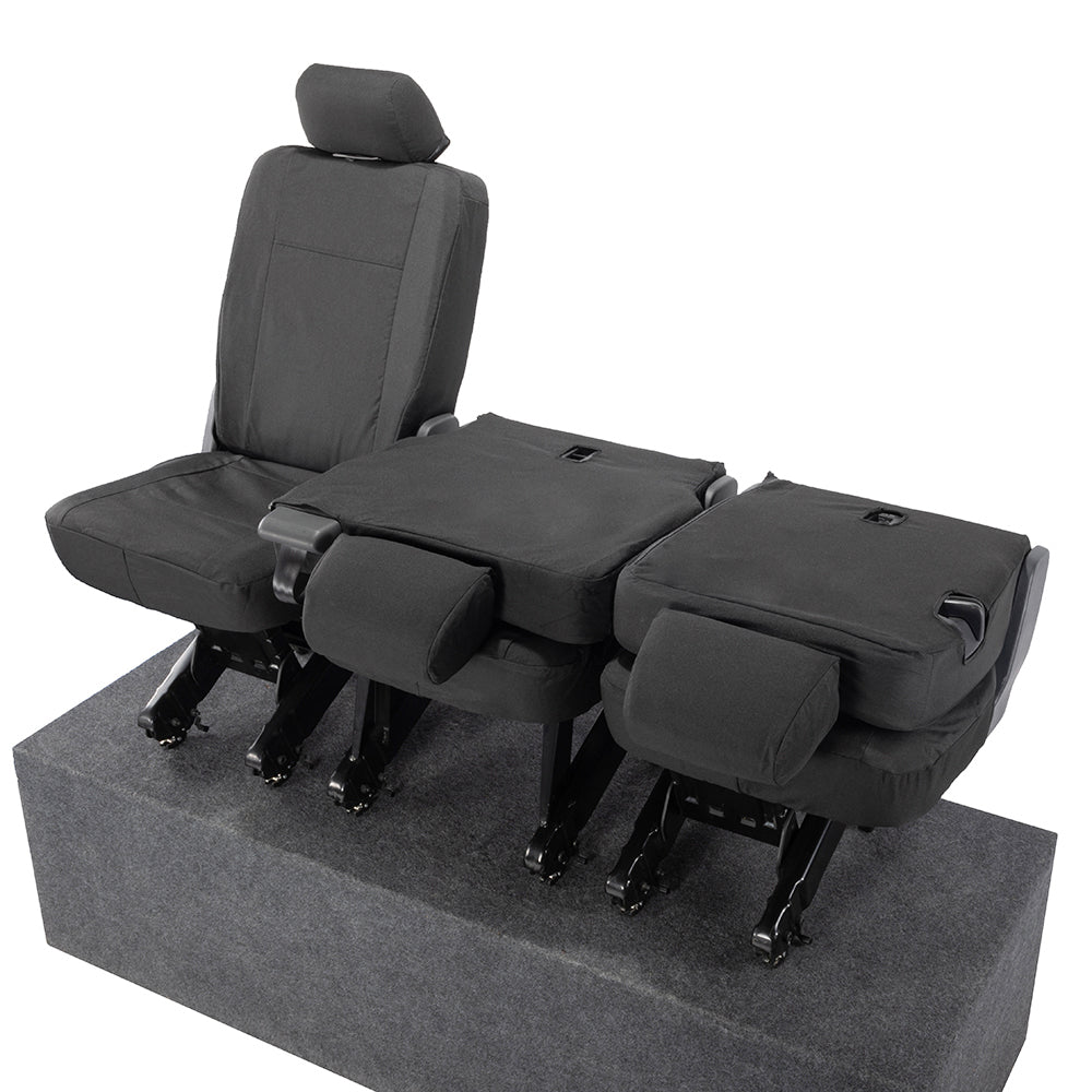 VW T6 Transporter (2015 Onwards) Tailored 2nd Row Seat Covers (3 x Singles) - Black