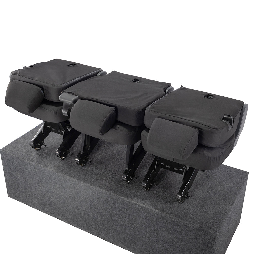 VW T6 Transporter (2015 Onwards) Tailored 2nd Row Seat Covers (3 x Singles) - Black