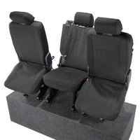 VW T6 Transporter (2015 Onwards) Tailored 2nd Row Seat Covers (3 x Singles) - Black