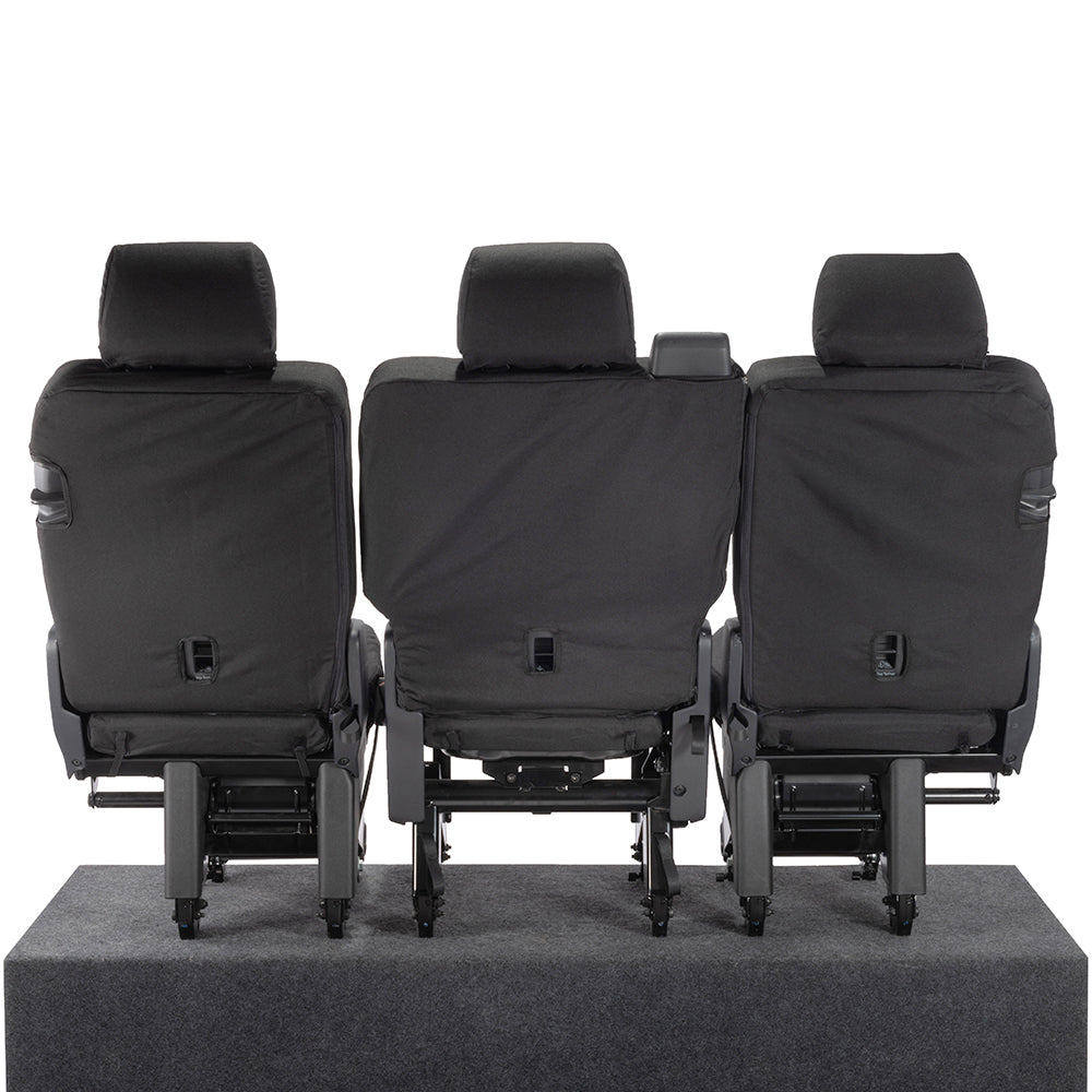 VW T6 Shuttle (2015 Onwards) Tailored 2nd Row Seat Covers (3 x Singles) - Black