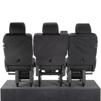VW T6 Transporter (2015 Onwards) Tailored 2nd Row Seat Covers (3 x Singles) - Black