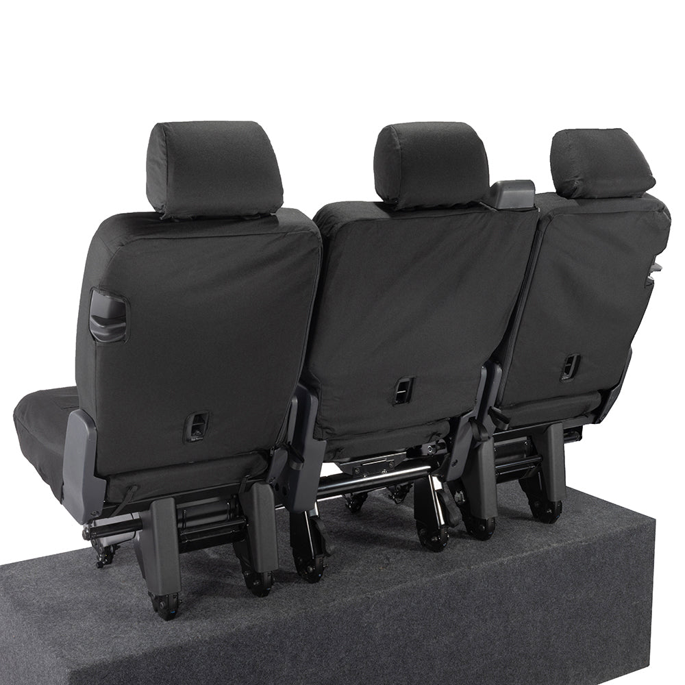 VW T6 Transporter (2015 Onwards) Tailored 2nd Row Seat Covers (3 x Singles) - Black