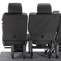 VW T6 Transporter (2015 Onwards) Tailored 2nd Row Seat Covers (3 x Singles) - Black
