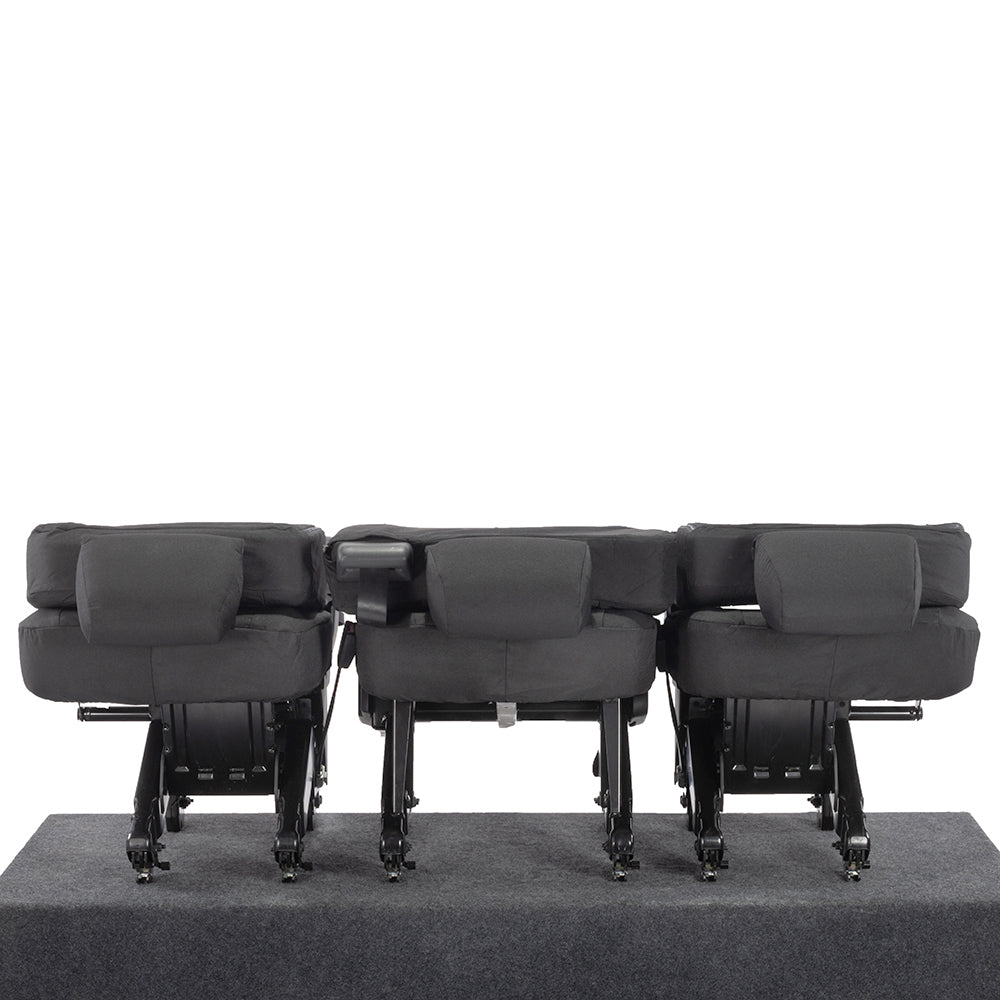VW T6 Transporter (2015 Onwards) Tailored 2nd Row Seat Covers (3 x Singles) - Black