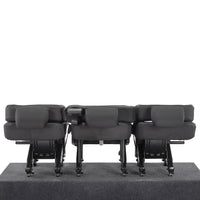 VW T6 Transporter (2015 Onwards) Tailored 2nd Row Seat Covers (3 x Singles) - Black