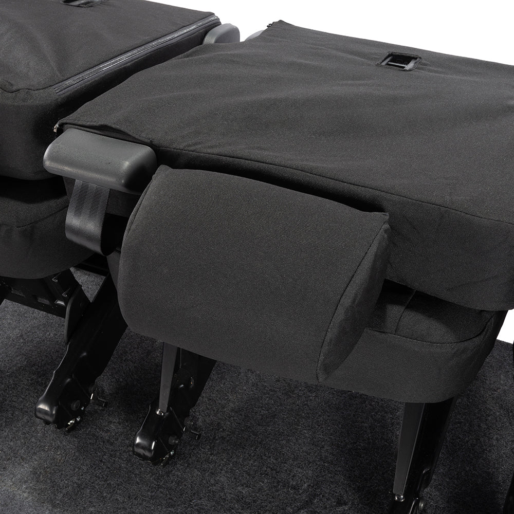 VW T6 Transporter (2015 Onwards) Tailored 2nd Row Seat Covers (3 x Singles) - Black