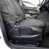 Ford Transit Tourneo Connect (2018 Onwards) Tailored Front Seat Covers (Single/Single NO Armrests) - Black