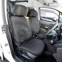 Ford Transit Tourneo Connect (2018 Onwards) Tailored Front Seat Covers (Single/Single NO Armrests) - Black