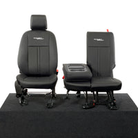 Ford Transit Connect Leatherette Front Seat Covers with 'Transit Connect' Embroidery (2014 Onwards)