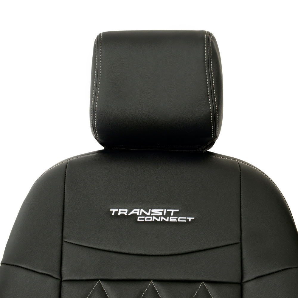 Ford Transit Connect Leatherette Front Seat Covers with 'Transit Connect' Embroidery (2014 Onwards)