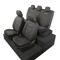 Ford Ranger Wildtrak Leatherette Front & Rear Seat Covers with 'Wildtrak' Embroidery (2016-2023)