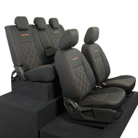 Ford Ranger Wildtrak Leatherette Front & Rear Seat Covers with 'Wildtrak' Embroidery (2016-2023)