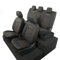 Ford Ranger Wildtrak Leatherette Front & Rear Seat Covers with 'Wildtrak' Embroidery (2016-2023)
