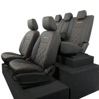 Ford Ranger Wildtrak Leatherette Front & Rear Seat Covers with 'Wildtrak' Embroidery (2016-2023)