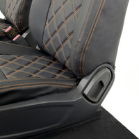 Ford Ranger Wildtrak Leatherette Front Seat Covers with 'Wildtrak' Embroidery (2016-2023)