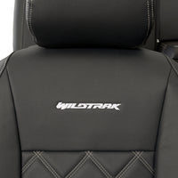 Ford Ranger Wildtrak Leatherette Front & Rear Seat Covers with 'Wildtrak' Embroidery (2016-2023)