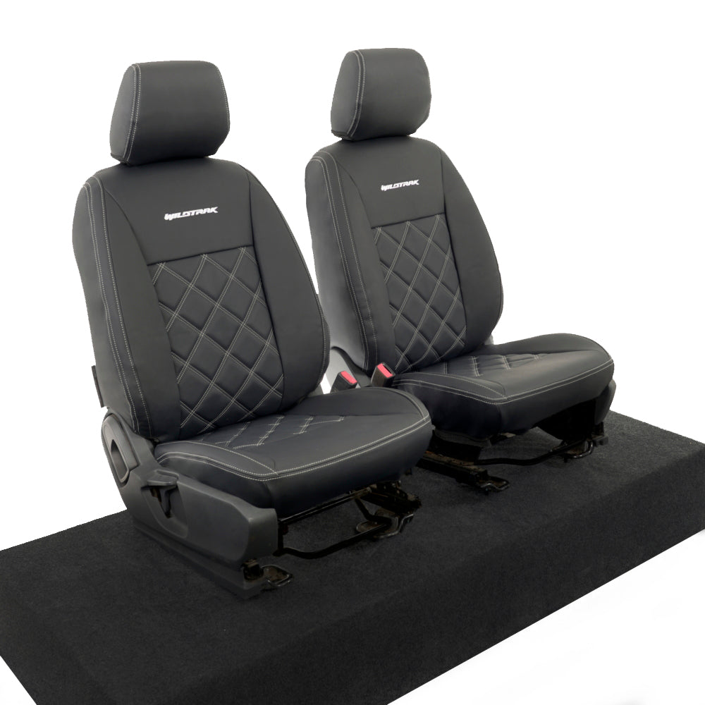 Ford Ranger Wildtrak Leatherette Front Seat Covers with 'Wildtrak' Embroidery (2016-2023)