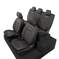 Ford Ranger Wildtrak Leatherette Front & Rear Seat Covers with 'Wildtrak' Embroidery (2016-2023)