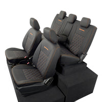 Ford Ranger Wildtrak Leatherette Front & Rear Seat Covers with 'Wildtrak' Embroidery (2016-2023)