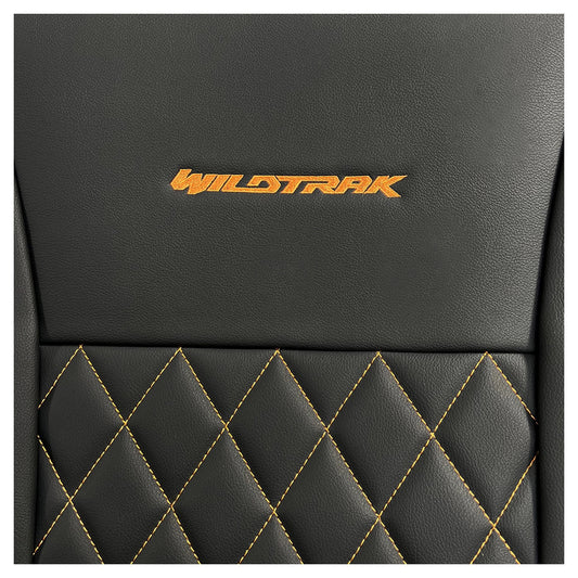 Ford Ranger Wildtrak Leatherette Front & Rear Seat Covers with 'Wildtrak' Embroidery (2016-2023)