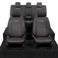Ford Ranger Wildtrak Leatherette Front & Rear Seat Covers with 'Wildtrak' Embroidery (2016-2023)