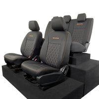 Ford Ranger Wildtrak Leatherette Front & Rear Seat Covers with 'Wildtrak' Embroidery (2016-2023)