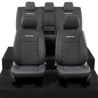 Ford Ranger Wildtrak Leatherette Front & Rear Seat Covers with 'Wildtrak' Embroidery (2016-2023)