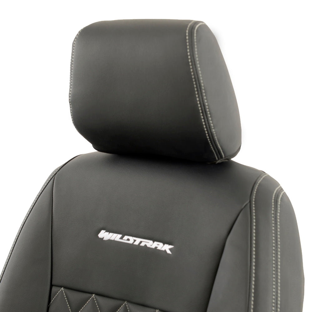 Ford Ranger Wildtrak Leatherette Front Seat Covers with 'Wildtrak' Embroidery (2016-2023)