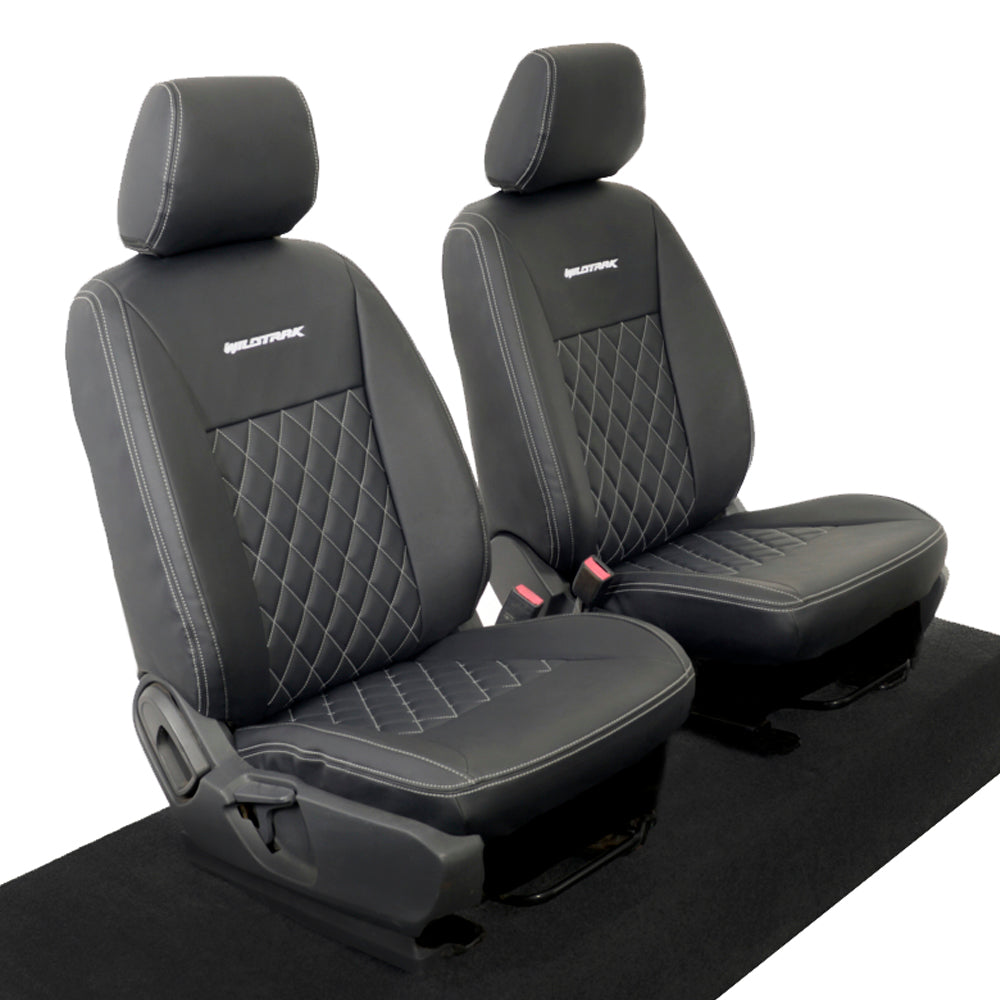Ford Ranger Wildtrak Leatherette Front Seat Covers with 'Wildtrak' Embroidery (2016-2023)