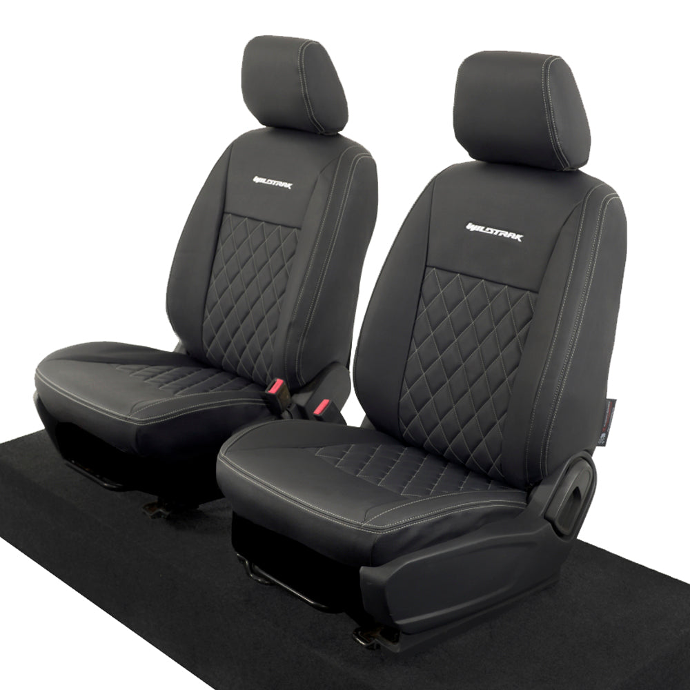 Ford Ranger Wildtrak Leatherette Front Seat Covers with 'Wildtrak' Embroidery (2016-2023)