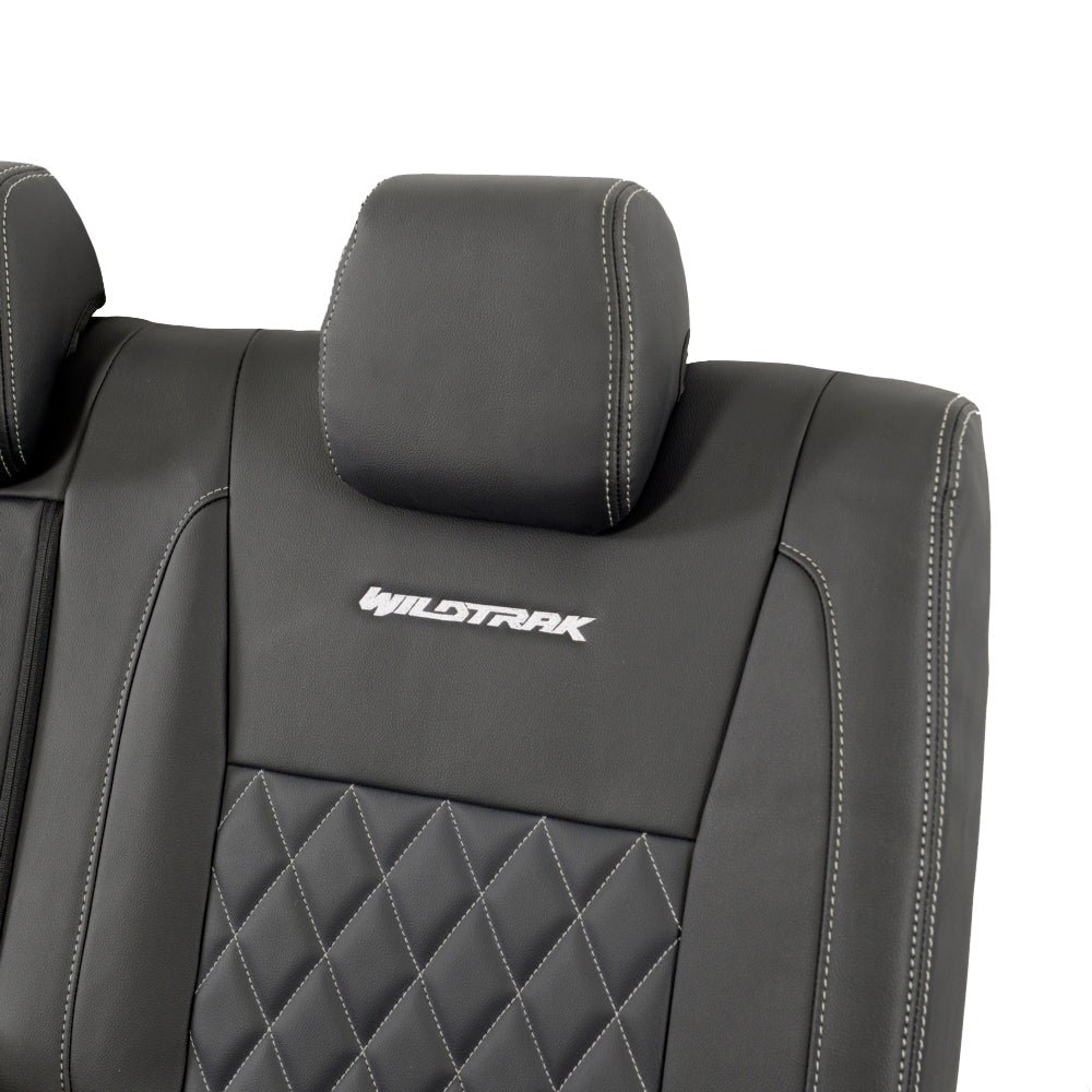 Ford Ranger Wildtrak Leatherette Rear Seat Covers with 'Wildtrak' Embroidery (2016-2023)