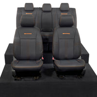 Ford Ranger Wildtrak Leatherette Front & Rear Seat Covers with 'Wildtrak' Embroidery (2016-2023)