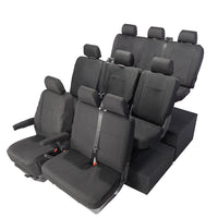 VW T6 Shuttle Tailored Front & Rear Seat Covers (9 Seater, Bench, Armrests) 2015+