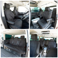 VW T5 Caravelle (2003-2015) Full Set Tailored Seat Covers (7 Seater WITH Front Armrests) - Black