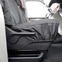 VW T6 Caravelle (2015 Onwards) Full Set Tailored Seat Covers (7 Seater WITH Front Armrests) - Black