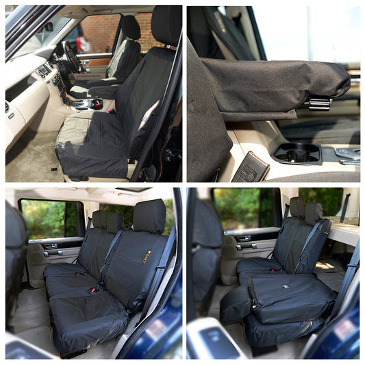 Fits Land Rover Discovery 4 Front & Rear Seat Covers Tailored (2009-2016) - Black